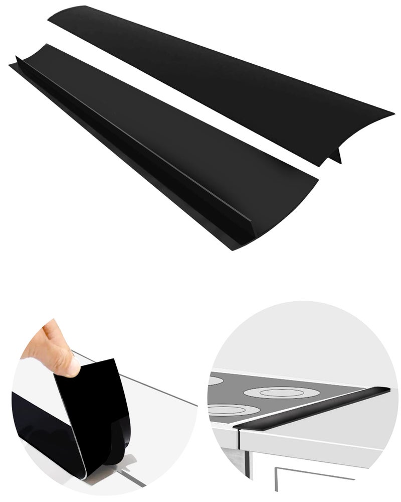 ThreadNanny أغطية فراغ الموقد (عبوة 2)، مقاومة للحرارة وآمنة في غسالة الصحون، غطاء فراغ من السيليكون لإغلاق الفجوات بين الموقد والكونتر، قابلة لإعادة الاستخدام لملء الفتحات بين الموقد والكونتر، تستخدم لتسربات في المطبخ، حراس جانبي الموقد. - Image 1